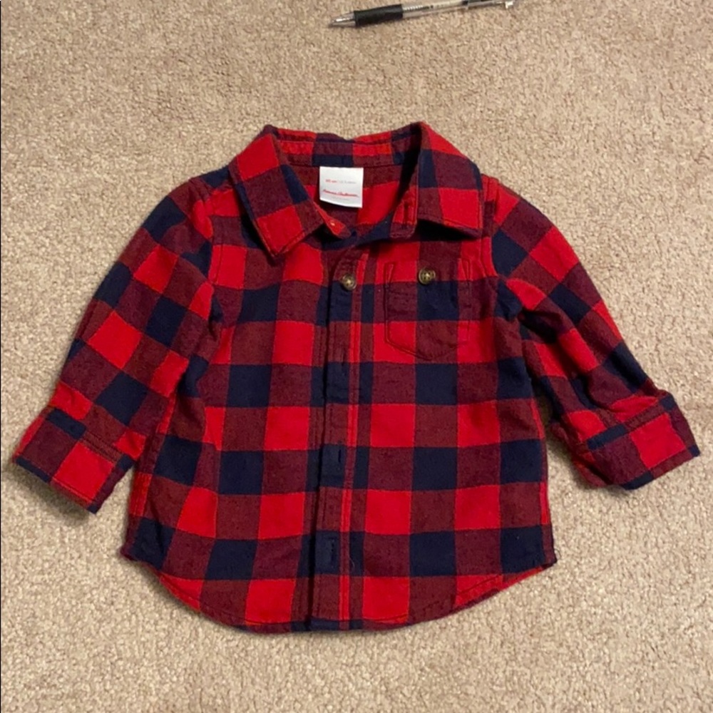 Hanna Andersson plaid button down shirt